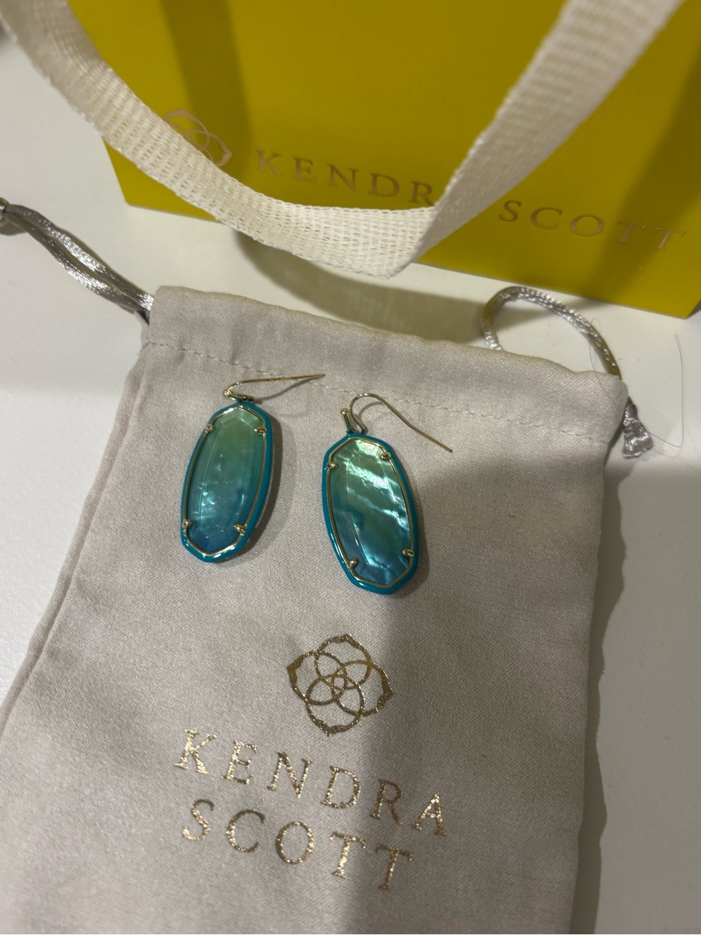 Kendra Scott Turquoise Iridescent Elle Drop Earrings